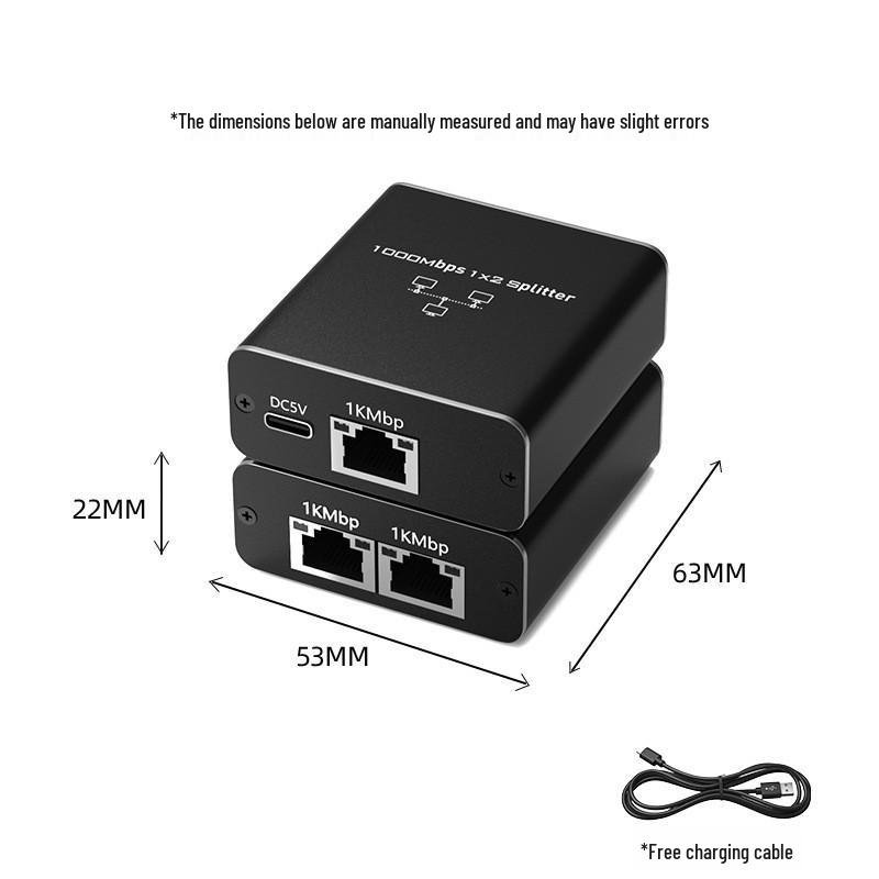 Switch Divisor de Red Gigabit RJ45 de 1 a 4