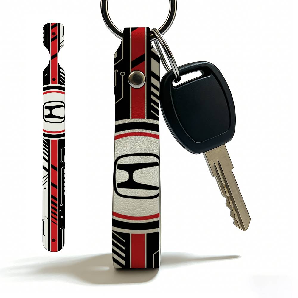 FOR HONDA RACING RIDE PU Leather Keychain Minimalist Key Holder Durable Key Organizer Car Keys Bag Accessories Gift LK6 