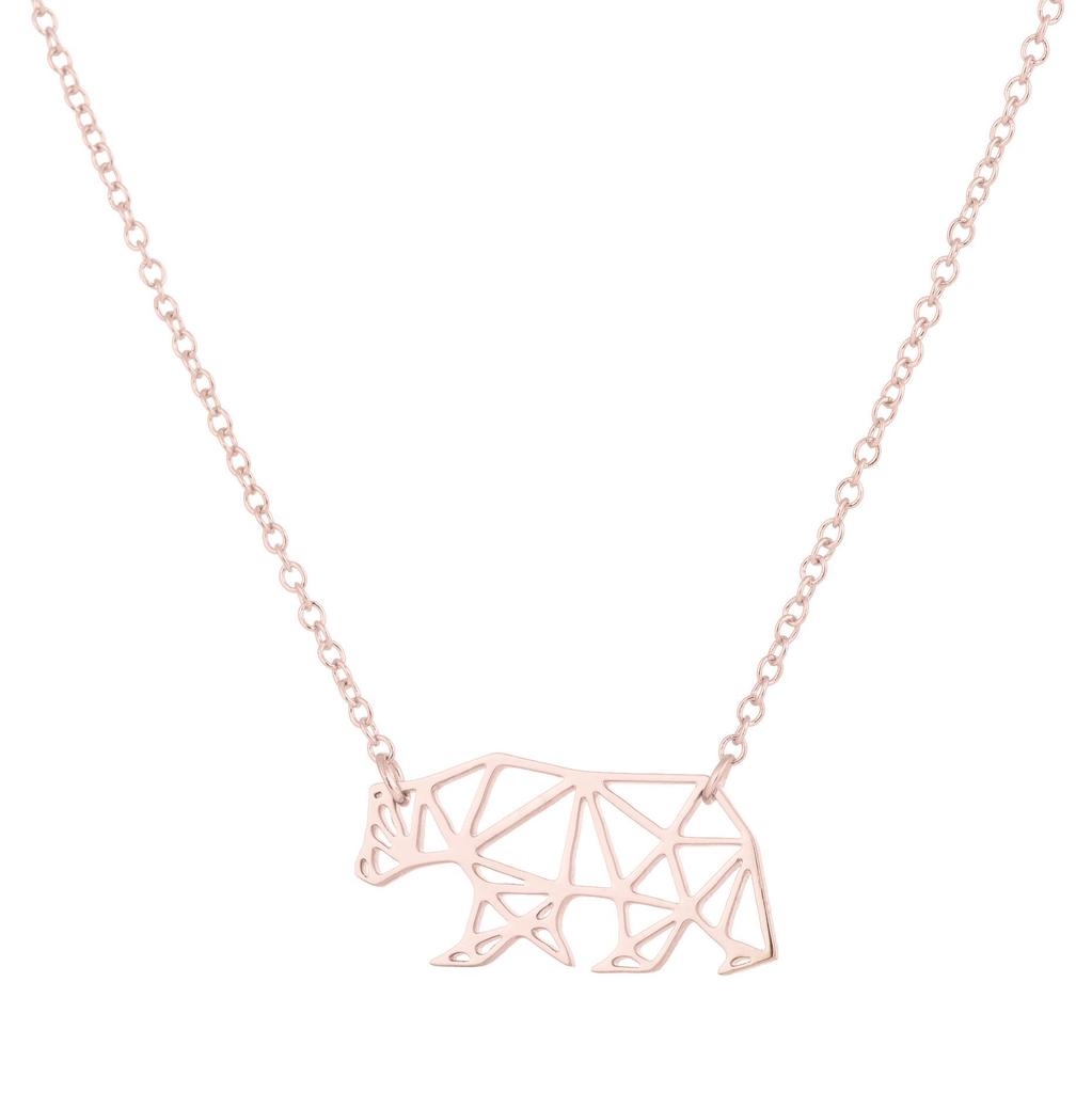 Elegant Women's Stainless Steel Origami Pendant Necklace