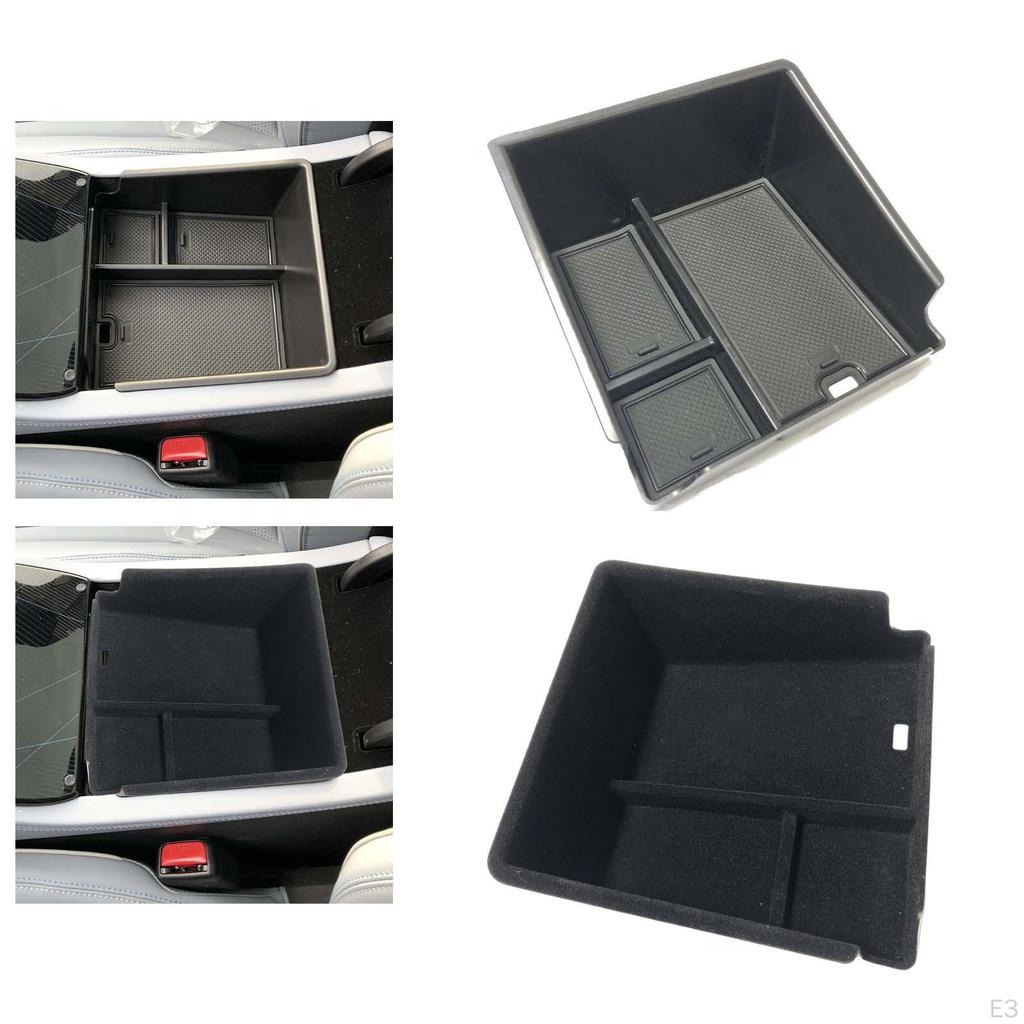 Auto Center Console Armrest Storage Box 3 Compartments Holder Phone Keys Tray for Seal Parts