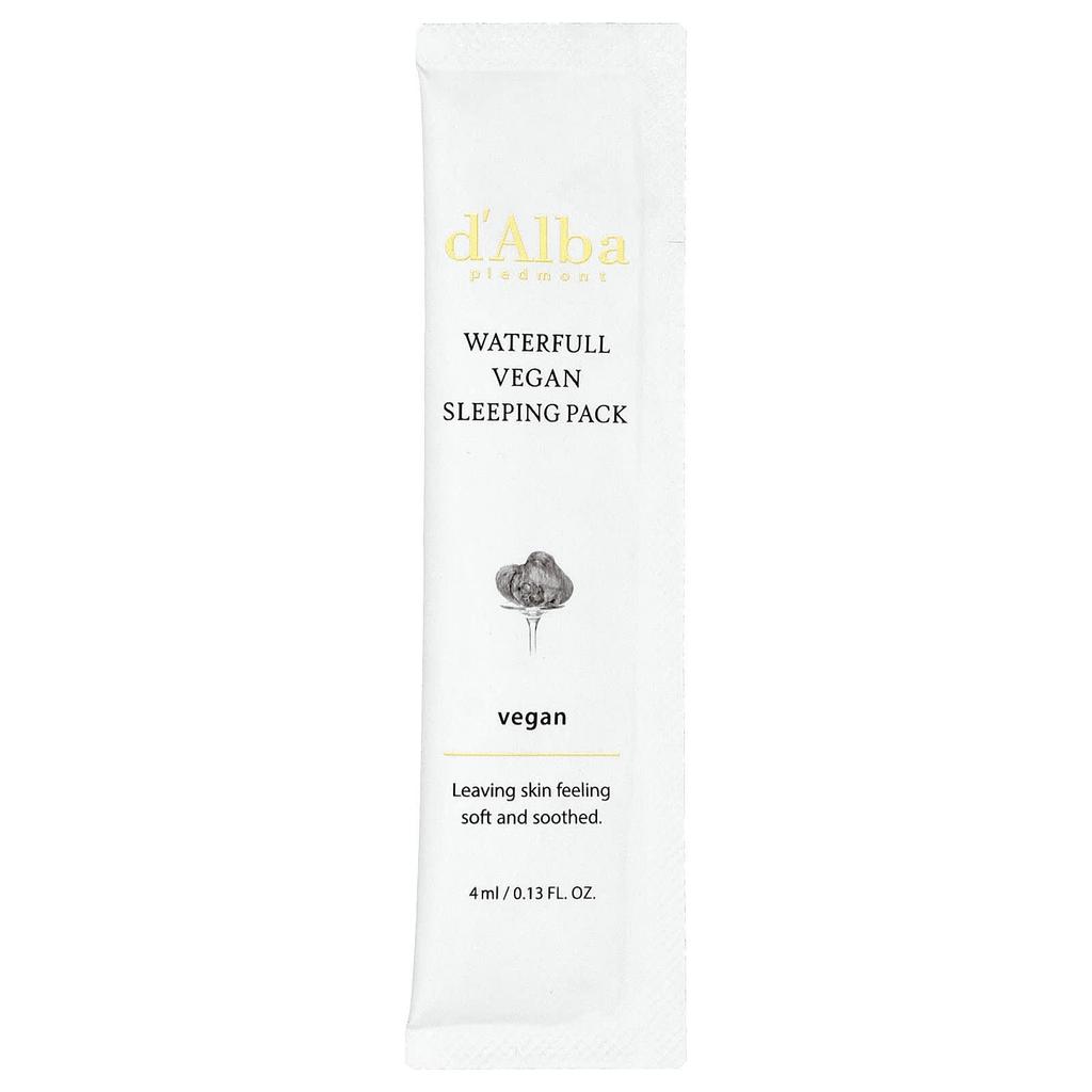 D'Alba, Waterfull Vegan Sleeping Pack, 12 Pack, 4 Ml (0.13 Fl Oz) Each