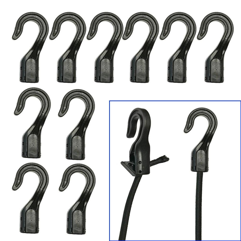10Pc Open End Cord Hooks Snap Boat Kayak Motorcycle Rope Buckle Camping Tent Hoo