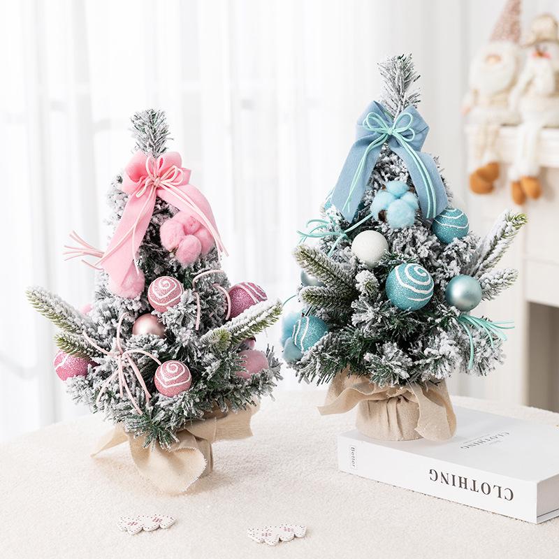 Pink Mini Christmas Tree Ornament - Desktop Simulation Cedar for Home or Window Decoration