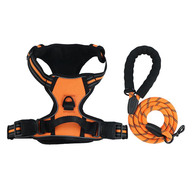 Pet Chest Back Explosion Proof Tank Top Reflective Dog Chest Back Large Dog Chest Back Traction Rope Set