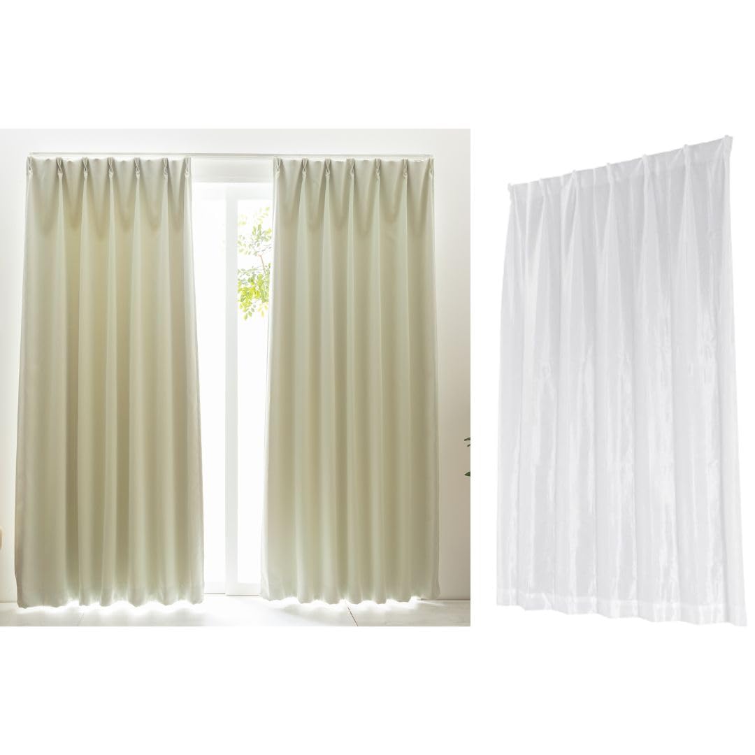 

Univer Set Curtain Lace Lace Fair Set 1st Class Light Blocking Flame Retardant Energy Saving Hard to See from Outside Mirror Washable (with Curtain)