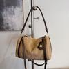 Vintage Suede Bag Autumn and Winter Commuter Shoulder Messenger Bag Large Capacity Boston Bag