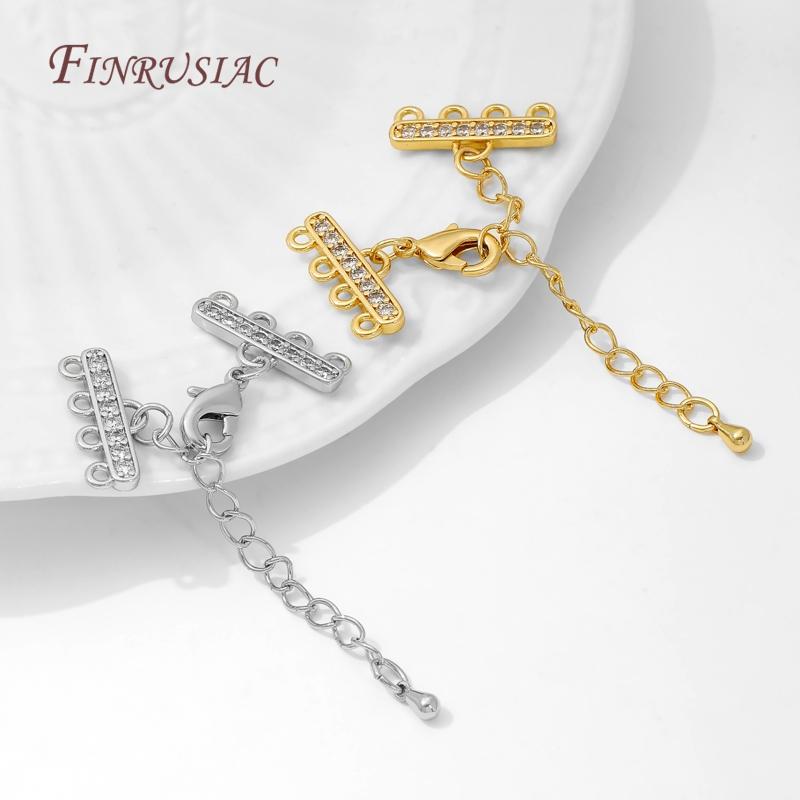 18K Gold Plated Brass Chains Extender For Jewellery,DIY 2-5 Rows Pearl Necklaces Making Accessories,Chain Connector For Jewelry