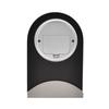 Wm.Widdop Black Glass Panel Aluminium Base Mantel Clock