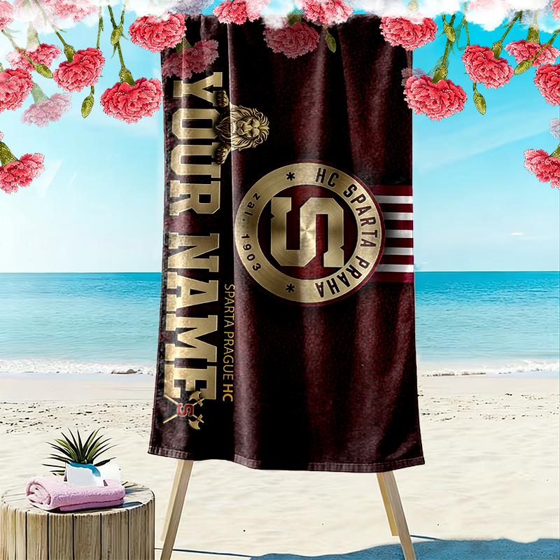 Custom Name,HC Sparta Praha Print Beach Towel, Large Soft Quick Dry Towel for Beach Camping Swimming