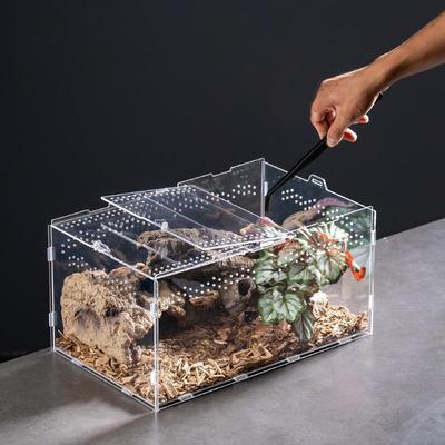 Reptile Anti-Escape Breeding Box Acrylic Transparent Breathable Amphibian Tank for Turtle Spider Lizard Snake Frog Reptiles Cage