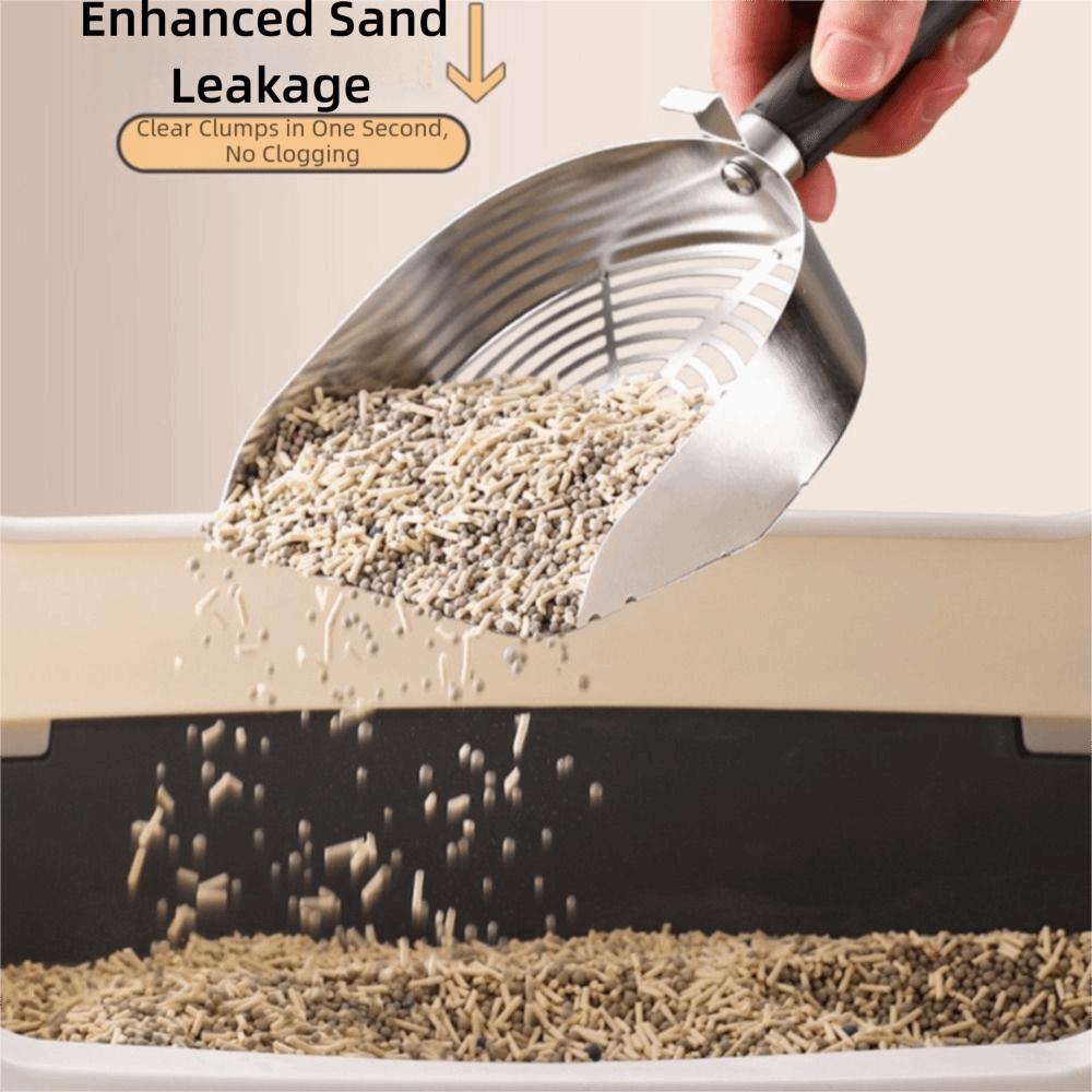 Stainless Steel Cat Litter Scoop Deep Shovel Cat Poop Sifting Tool Litter Box Scooper  Pet Cleaning