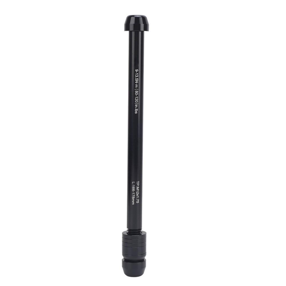 M12x1.0/1.5/1.75 Bicycle Thru Axle Aluminum Alloy with Wrench Thru Axle Adapter Black Trainer Thru Axle Skewer
