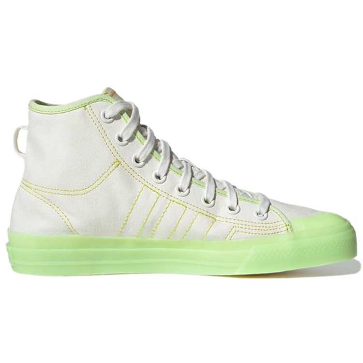 Adidas Originals Nizza Hi Rf Canvas Casual Durable Breathable High-Top Skate Shoes Unisex Sneakers Beige GX2706