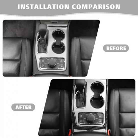 Inner Gear Shift Panel Trim Strip Cover for Jeep Grand Cherokee 14+ Carbon Fiber