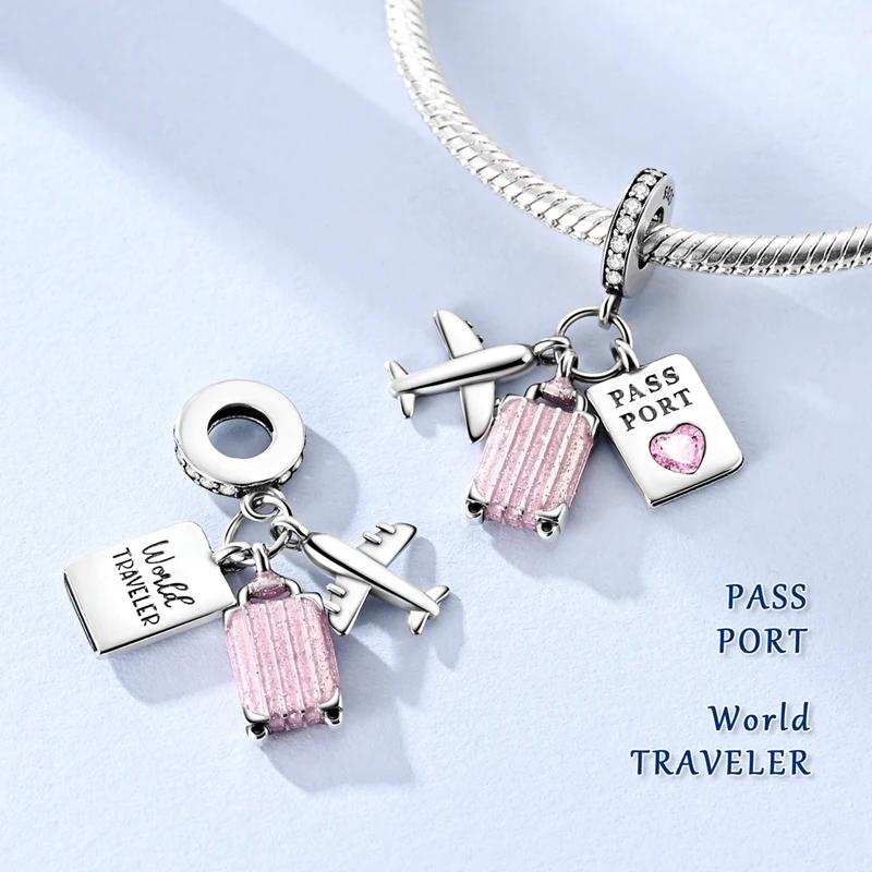 Authentic copper Charm Bead Charms Bead Colorful Inlaid Zirconium Family Dangle Compatible With Bracelets Do It Yourself Jewellery Marking Lover Gifts