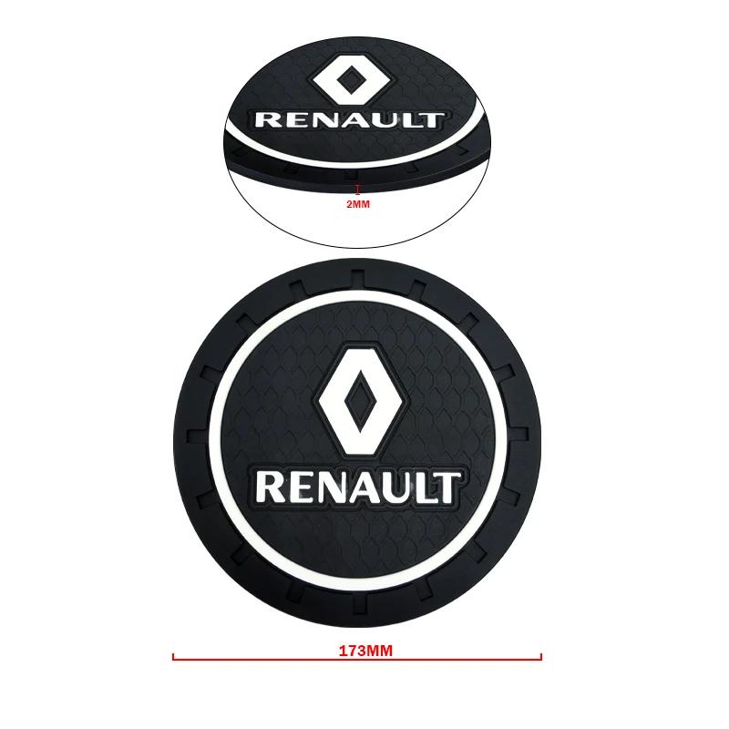 2026 Hot For Renault Interior Stickers Car Coaster Water Cup Slot Non-Slip Mat Pad Emblem Interior For Renault Megane 2 3 4 Twin Y999