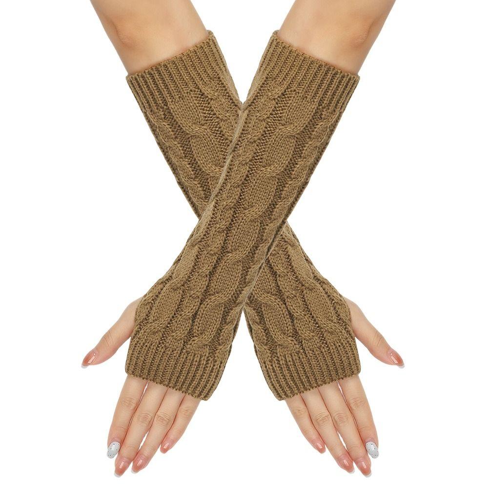 Knitted Arm Sleeves Gloves Twists Decorative Pattern Arm Sleeve Gloves Gothic Mittens Outdoor