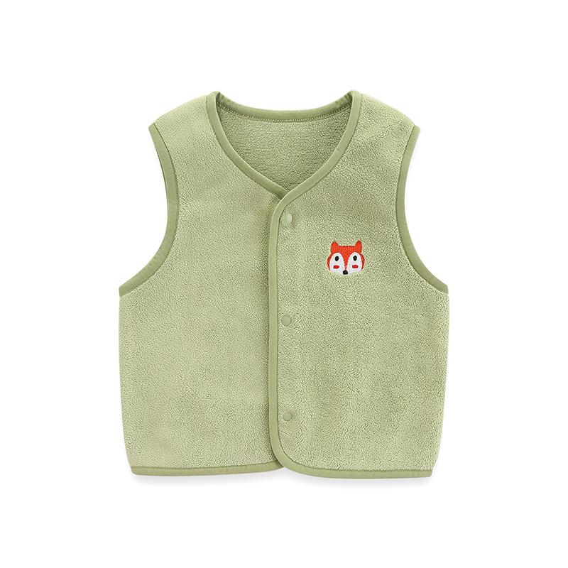 Ubranka dla niemowląt Dziecięce dzianinowe ciepłe kamizelki Jesienne aksamitne bezrękawniki dla chłopców i dziewcząt