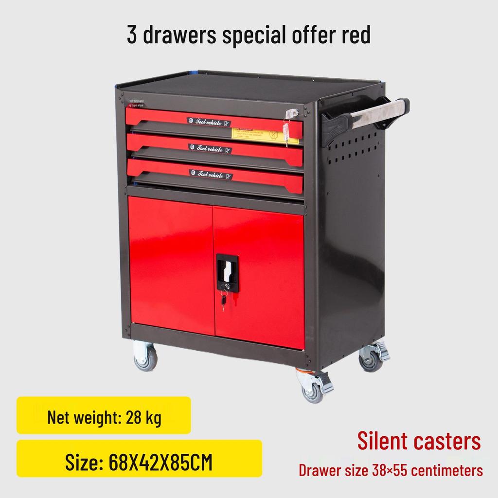 Multi-Layer Thickened Tool Cabinet with Casters for Auto Repair