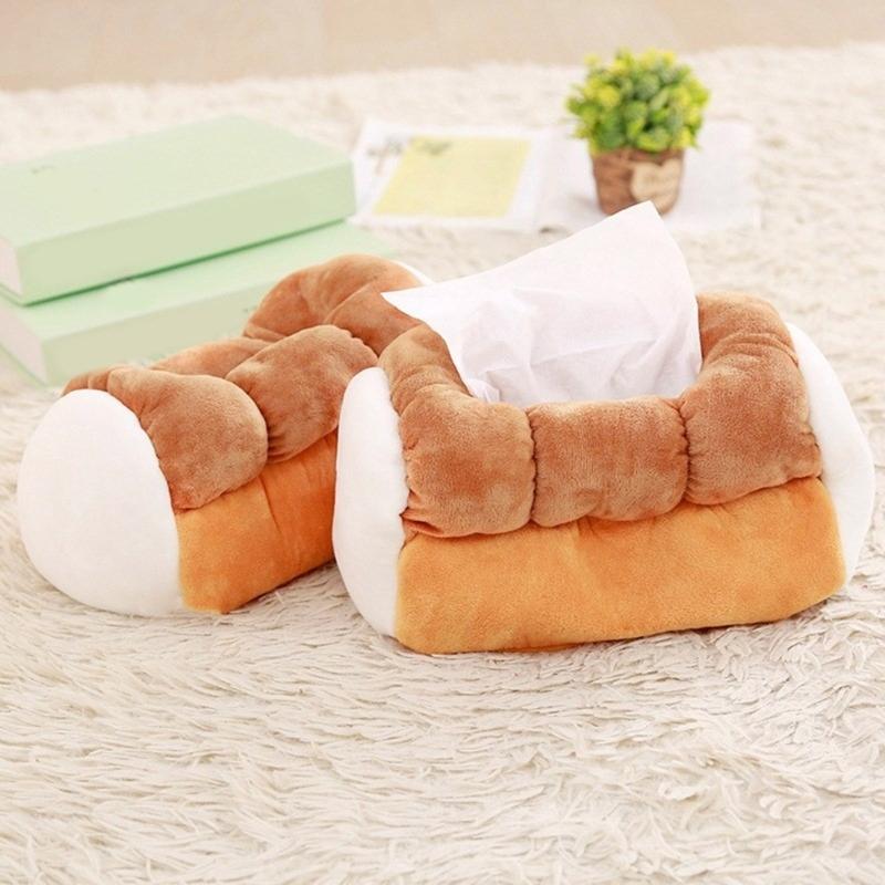 Funny Bread Shaped Tissue Storage Holder Soft Cotton Storage Box for Home Decor