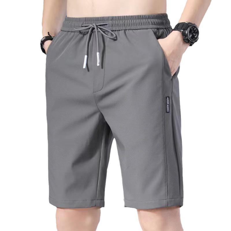 Men's 2023 Summer Ice Silk Quick-Dry Shorts: Casual, Loose, Elastic, Slim-Fit Pants