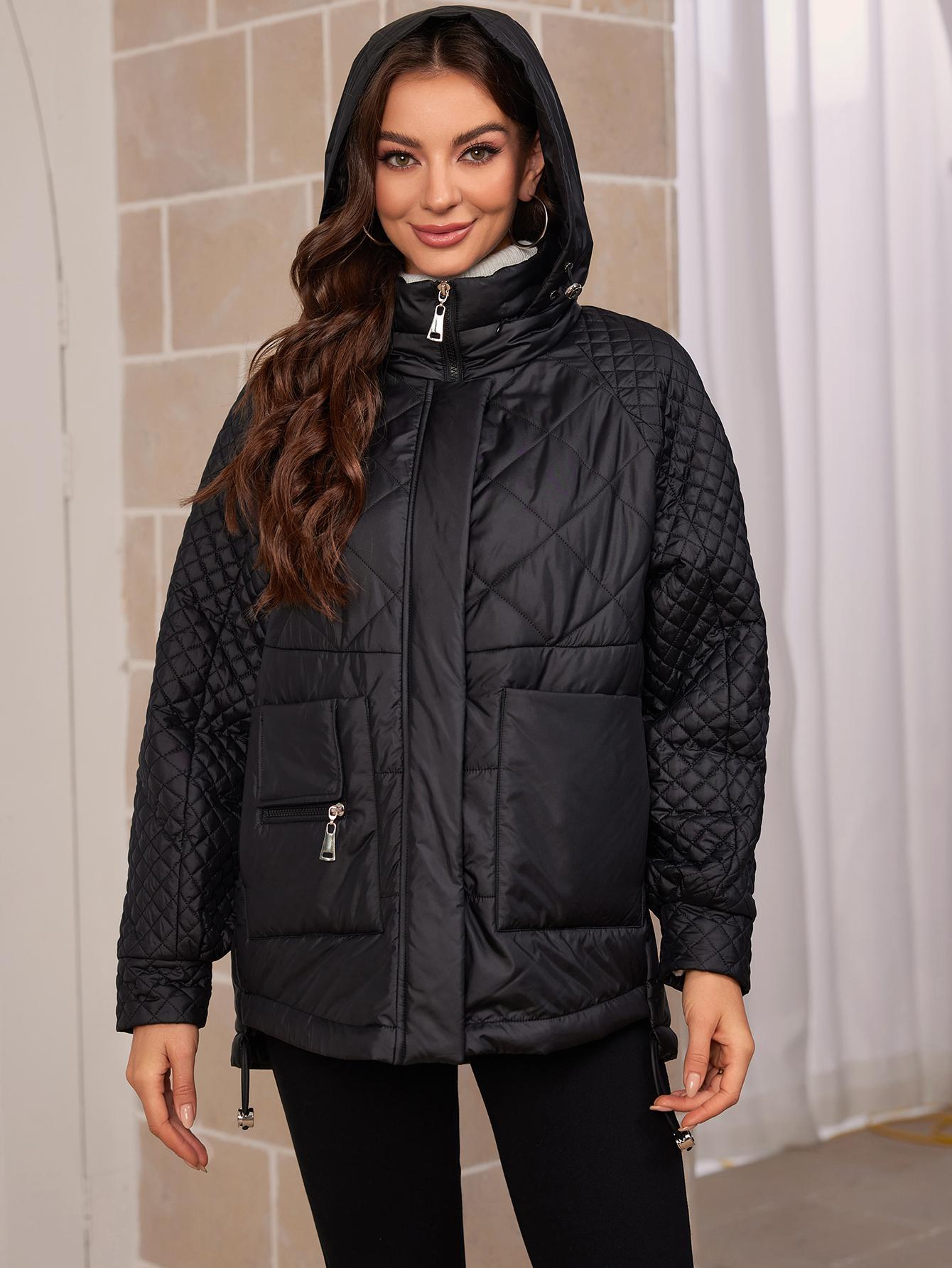 

Cinemore Brand New Fashion Spring Down Jacket Autumn Women Coats Mid Long Parkas Women Jackets Female Thin Cotton 80317 XL чёрный