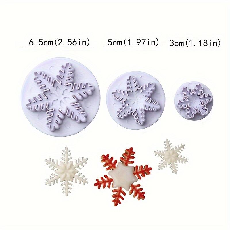 3 Pcs Snowflake Plunger Cake Cutters - Perfect for Festive Baking: Christmas, Halloween, Easter, Hanukkah, Thanksgiving