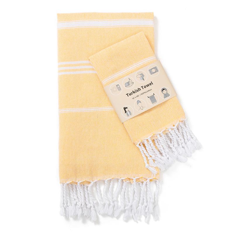 Striped Quick-Dry Cotton Kitchen & Tea Towel - Yarn-Dyed, Water-Absorbent, Multifunctional,  Turkey