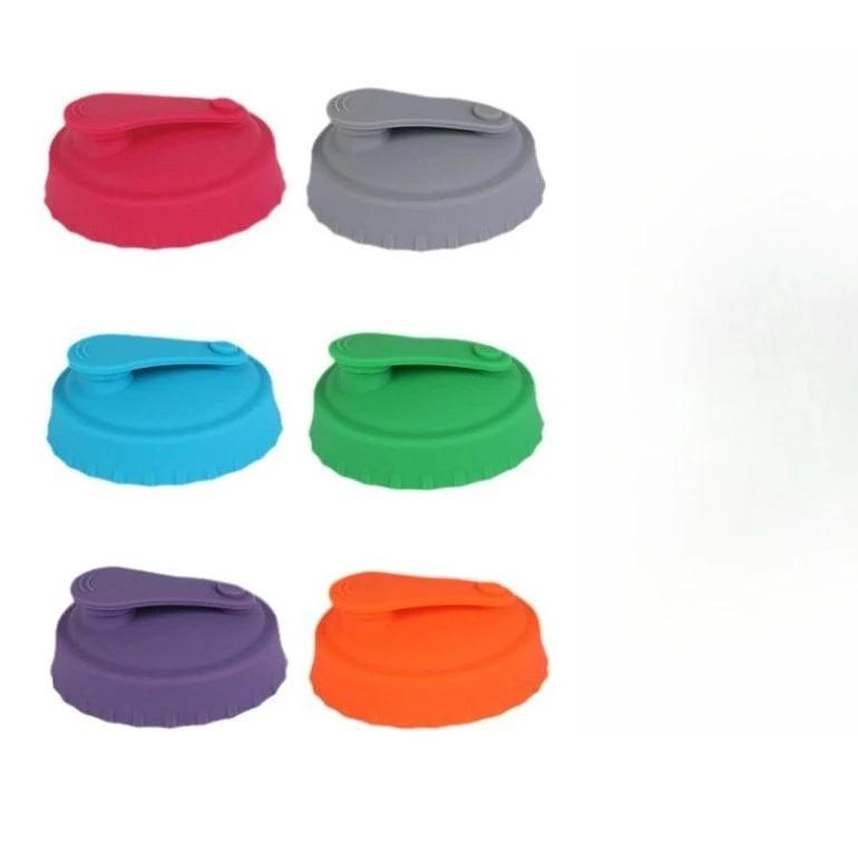 6 pack Silicone Jar Lids Covers and Protective Plugs for Standard Soda Cans Washable and Reusable for Soda Beer and Beverages