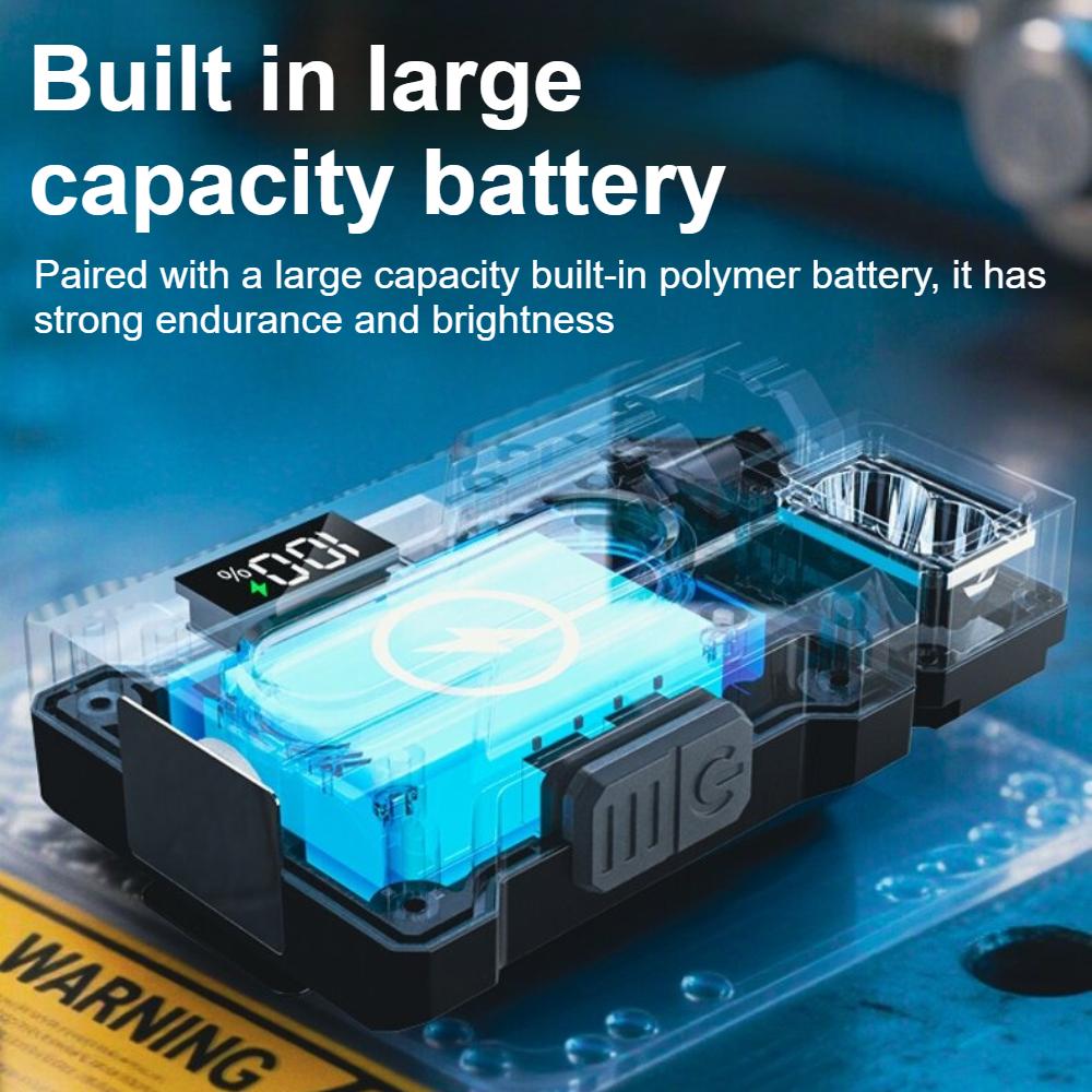 USB-C LED Flashlight Mini Pocket Torch with Metal Clip 90°/270° Adjustable Head & Built-in Battery Outdoor Emergency Work Light