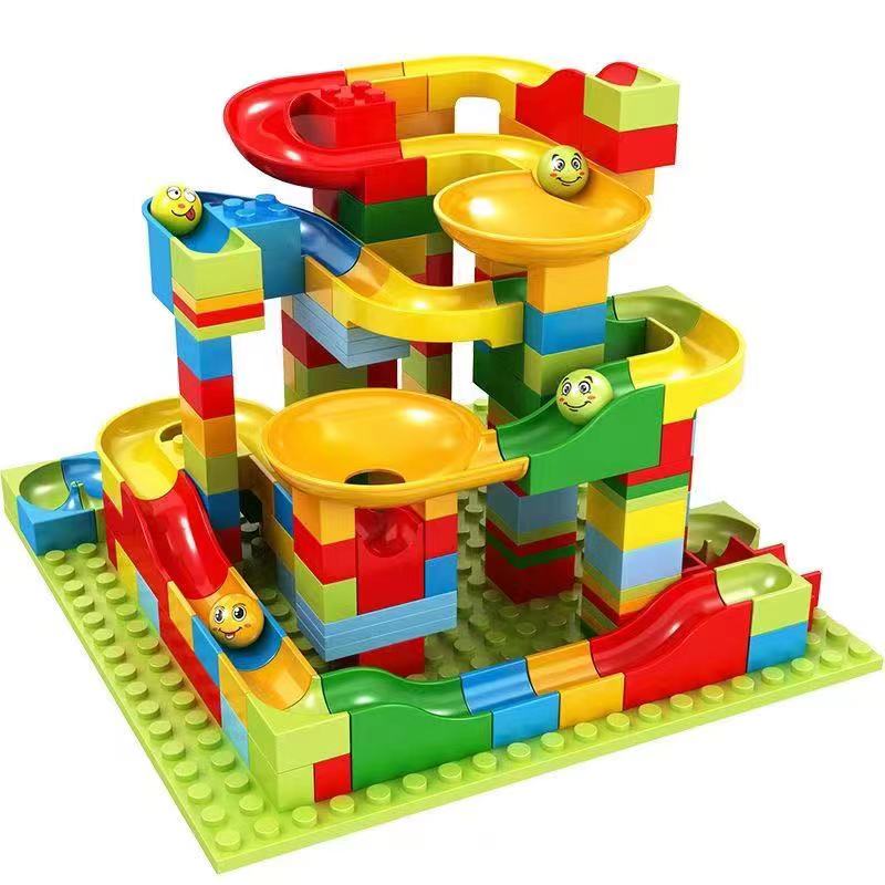 336PCS Pinball Block Track, Assembly Particle Block DIY Education Toy, Gift Box, Puzzle, Splicing, Children, Girls, Boys,Adults