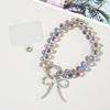 DINGXING INS Crystal Mobile Phone Wristband Flash Bow Small Niche Versatile Portable Durable Fashion Pendant Keychain with Clip