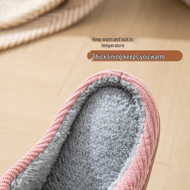 Pantofole Invernali in Cotone con Suola Spessa Antiscivolo per Coppie: Calzature da interno in peluche per uomo e donna