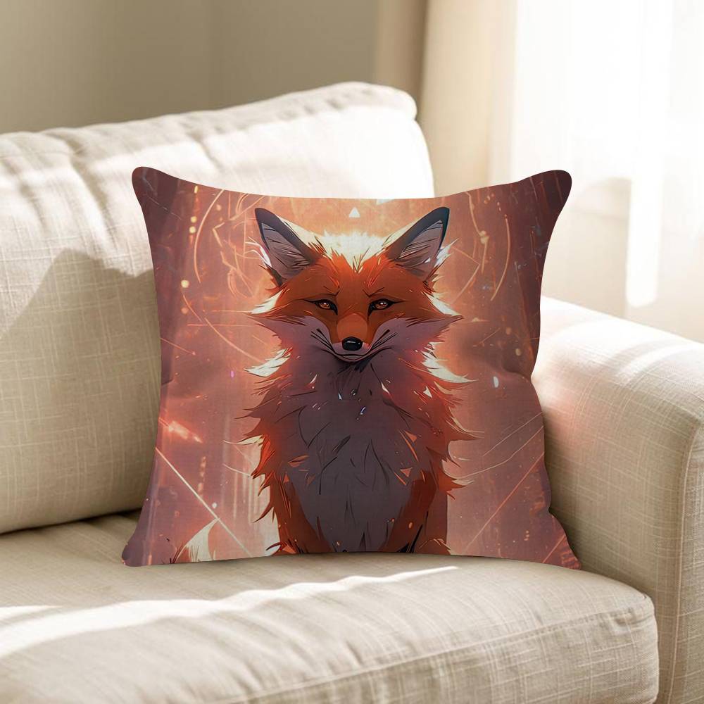 Cute Cartoon Animal Fox 4545cm Cushion Cover Pillow Cover Decor Pillowcase Home Pillowcase For Couch Pillow