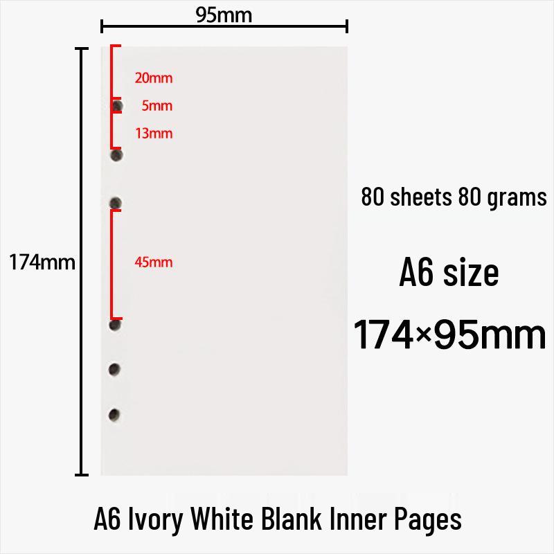Clear PVC 6-Ring Binder Planner - A5/A6/A4/B5 Travel Journal with Stamp Check-in Notebook
