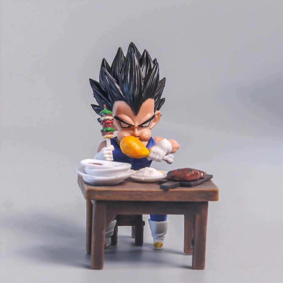 Dragon Ball Z Vegeta Figure Son Goku Eating 8cm Pvc Action Figures Collection Model Toys For Children Christmas Gifts