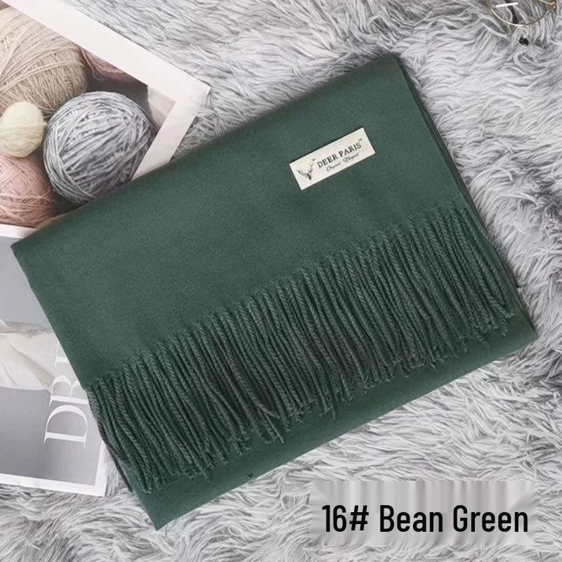 Luxury Unisex Scarf: Autumn/Winter Thickened Solid Color Cashmere-Feel Shawl