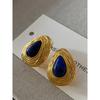 Accessible Luxury Water Drop Ear Studs Best Selling Fashion Vintage Lapis Lazuli
