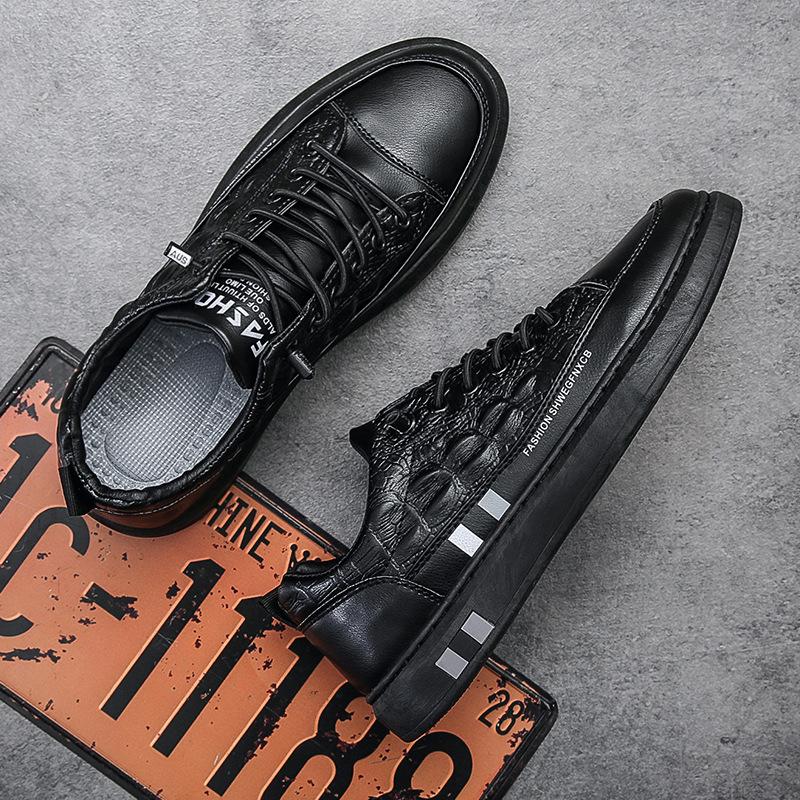 

Мужская обувь Обувь из кожи аллигатора Мужская кожаная обувь Осенние туфли Черная повседневная обувь Модная обувь 39 чёрный