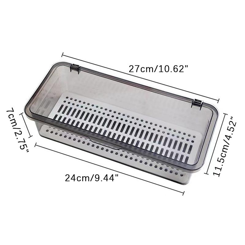 Przezroczyste Pudełko Do Przechowywania Zestawu Do Herbaty Filiżanka Z Pokrywką i Odpływem Pyłoszczelny Pojemnik na Sztućce Do Kuchni