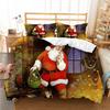 3D Printed Christmas Santa Claus 3D Printed (Three-piece Set) Quilt Cover Pillowcase Christmas Series Bedding