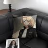 TTokyo RevengerR Anime Cushion Cover Natural Linen Organic Fabric DoubleSided Printing Sofa Home Decor Gift Pillow Case