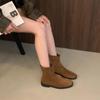 2025 Autumn/Winter Korean Retro Low-Heel Martin Boots - Versatile & Slimming Men's Fashion
