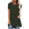 2024 Summer Plus Size Women’s Round Neck T-Shirt, Solid Color, Southeast Asian Fashion