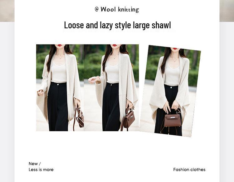 Women's Long-Sleeve Knit Cardigan - Spring/Autumn 2024, High-End, Loose Fit Sweater, Elegant Top