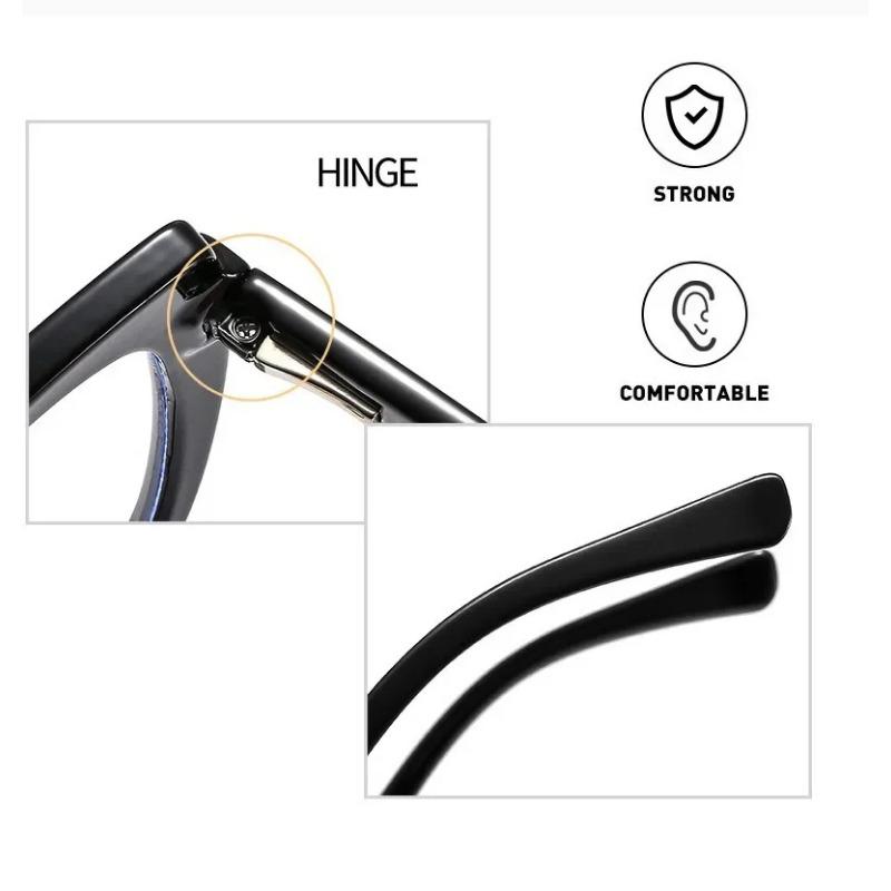 Men Women Cat Eye Reading Glasses Retro Large Frame Diamond Inlaid Presbyopia Glasses Oversized Anti-Blue Light Glasses
