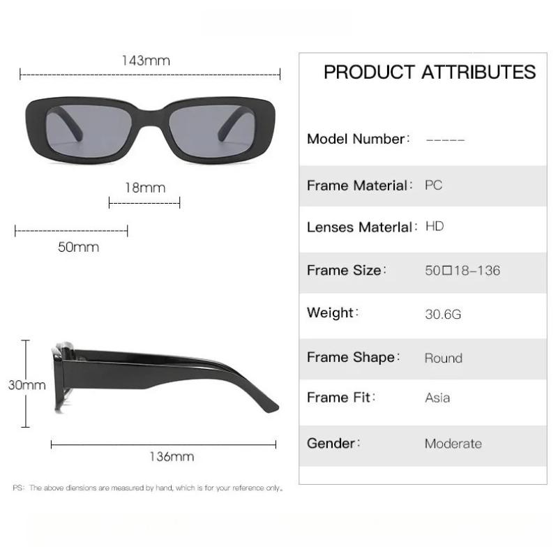 Vintage Black Square Sunglasses Woman Luxury Brand Small Rectangle Sun Glasses Female Gradient Clear Mirror