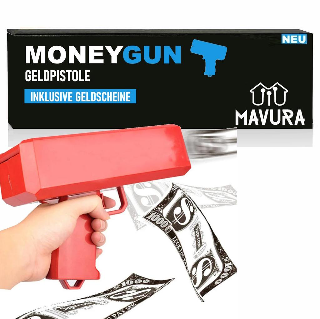 MONEYGUN Toy Money Gun Party Revolver Banknotes Cash Gun M. Fake Dollars