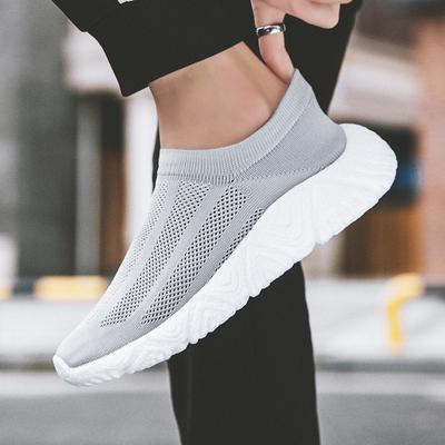 Herren Sommer Casual Outdoor Wanderschuhe mit elastischem Mesh für atmungsaktive Herren-Sneaker Weicher Boden Abriebfest Laufschuhe