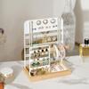 Convenient and Stylish Wood Storage Shelves Stylish Metal Jewelry Display Stand for Earrings Bracelets and Necklaces